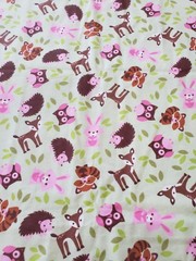 Woodland Animal Green Children Nursery Fabric 43X80″ Snuggle Flannel 100% Cotton