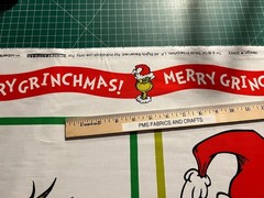 RK How the Grinch Stole Christmas 6 block 100% cotton fabric panel aprox 24 x 44