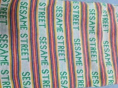 Sesame Street DIY Fabric 60×40 White Green
