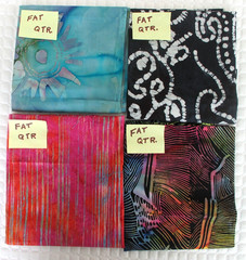 4+ Yards Batik Cotton Fabric – Assorted Patterns, Colors and Sizes – As Pictured