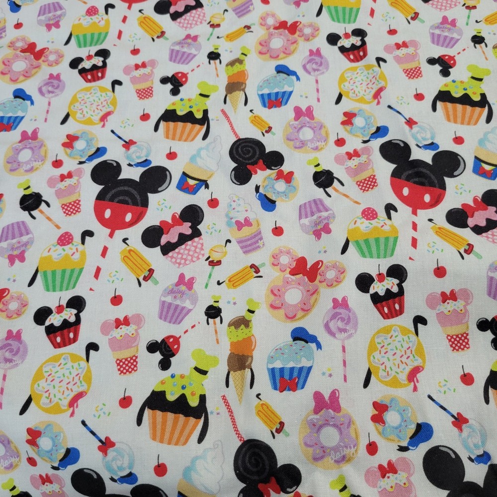 Disney Treat Snacks Ice Cream Springs Fabric 2+ Yards 44″ X 76″ Material