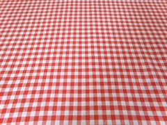 Red & White Check Fabric Approx. 4yds x44. Imperfect – Ageing. See Note. A26-84