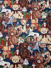 Holiday Home Bears Christmas Abbott Designs For SSI Cotton Fabric 1/2 Yard New