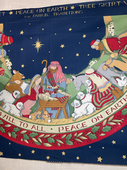 1 Susan Winget PEACE ON EARTH NATIVITY Christmas Tree Skirt FABRIC PANEL to sew