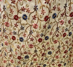 Gold Pink Blue Red Embroidery Dupioni Fabrics 48” Width Sold By The Yard