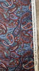 Timeless Treasure Paisley Quilting Cotton Fabric Half Yard Craft Sew Blue Reds