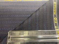 Durham Navy 30% Finest Mohair 70% Wool English Antique Stipe Suiting 2.8m 240g/m
