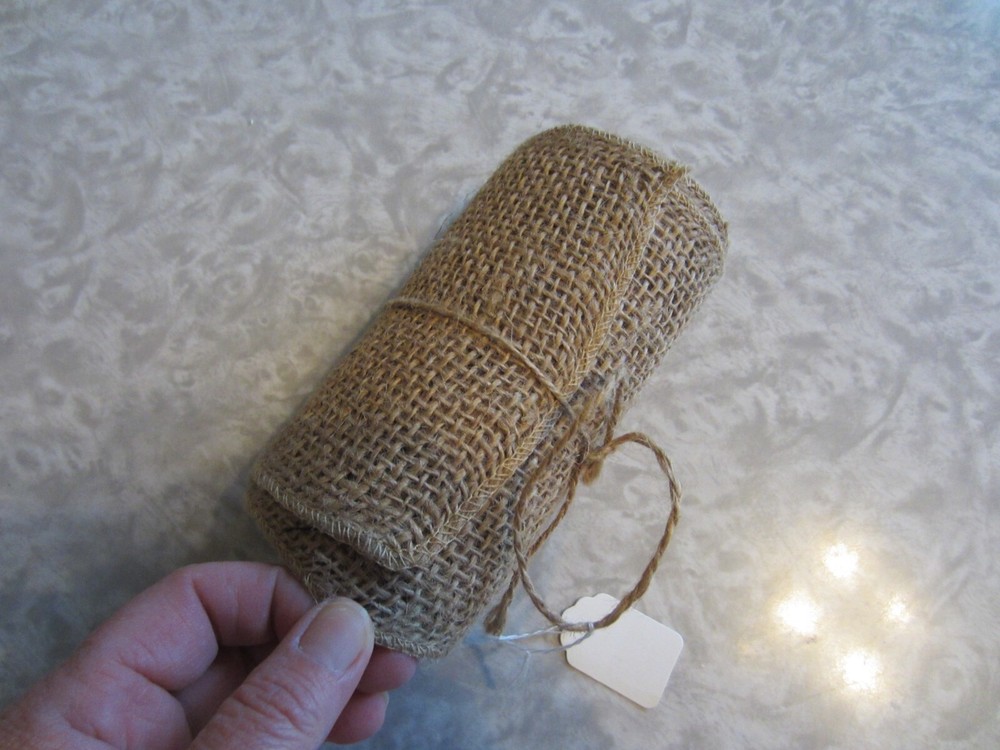 NWT home decor 5 1/2 inch wide burlap fabric roll camel color Unbranded
