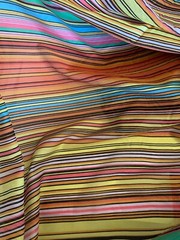 Multi Colored Stripes – Silk/Cotton Voile Batiste Fabric