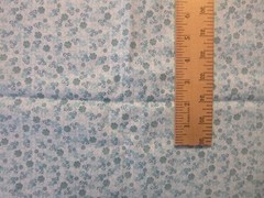 Turquoise Flowers on Aqua and White Cotton Fabric (44″ Wide x 50″ long)