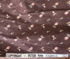 Vintage Brown Orange Ditzy Floral Cotton Fabric BTHalfY #36
