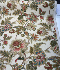 Dominique Rosewood Floral Jacobean Linen Belle Maison Fabric By The Yard