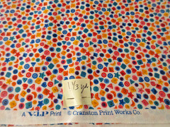Vtg VIP Cranston MINI BUTTONS Colorful Quilting Fabric-1 1/3 Yards