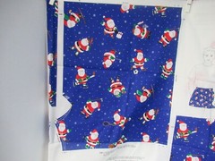 “SPORTY SANTA SHORTS” & SHIRT APPLIQUE FABRIC PANEL Cut and Sew CRANSTON NEW