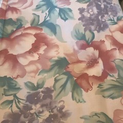 2.5 yd x 54” Upholstery Fabric Floral Pink Green Purple Chairs Cushions Sun Room