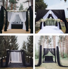 Barcelonetta Black Chiffon Fabric – 5 Yards for Halloween Decor & Events
