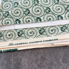 Green Spiral Swirl Cotton, Vintage General Fabrics Company – 2.75 yd, 44″