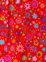 Kaffe Fassett STARFLOWER Red for Rowan Westminster COTTON Fabric 1 yd
