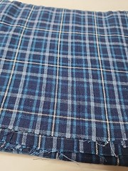Multi-Tone BLUE & White Plaid Woven Cotton Quilting Sewing Fabric 42″ X 3.7yds