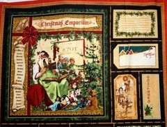 CHRISTMAS EMPORIUM AND LABELS PANEL FROM WILMINGTON – 100% COTTON FABRIC