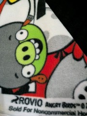 Set 2: Black Fleece Fabric Angry Birds Throw Blanket Diy New 49×59″