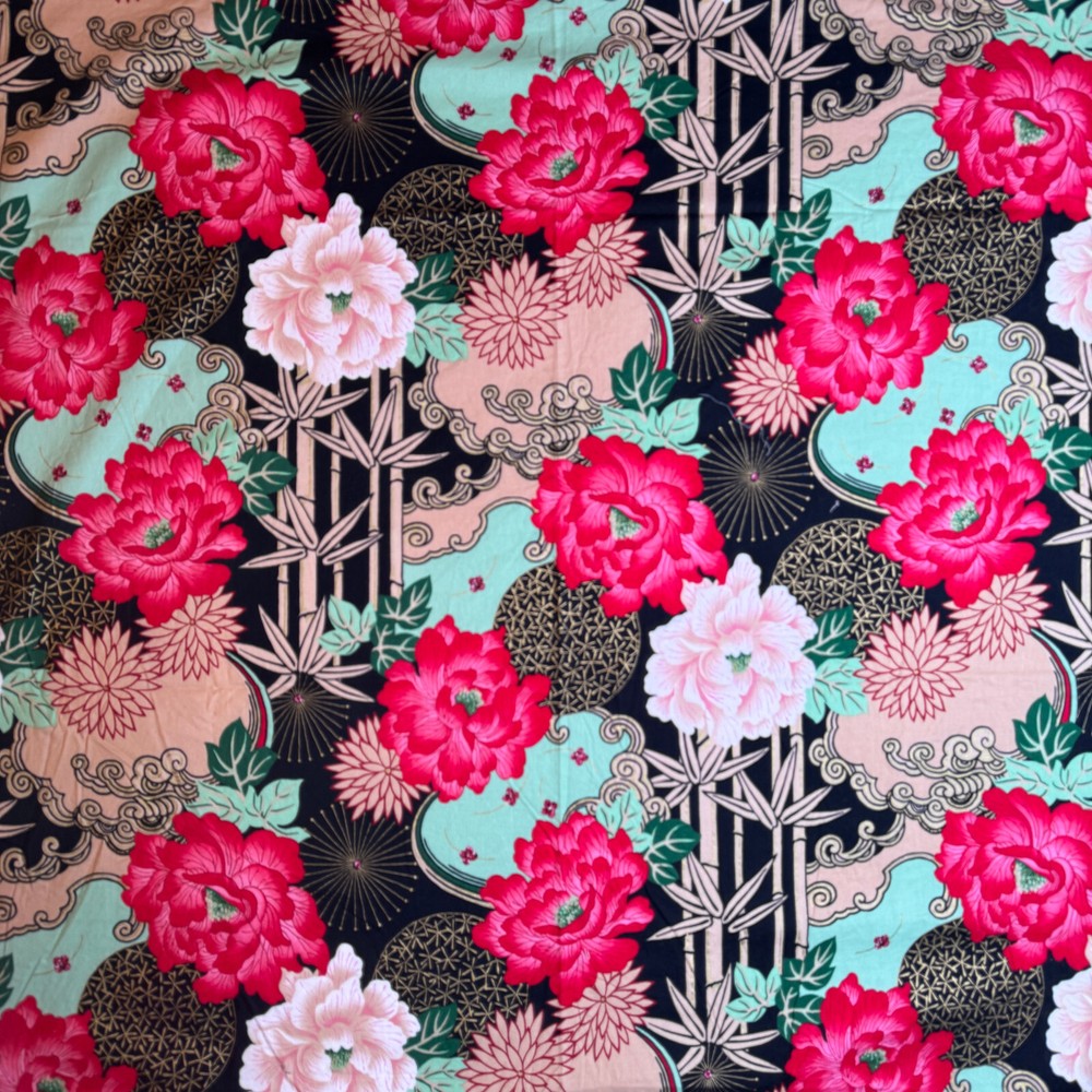 alexander henry lady yang 1 3/8 yards Cotton Quilt Fabric Craft Material #456-2