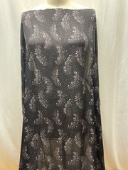 100% Silk Georgette Black Soft Purple Speckle Fabric 2.75 Yds Long 46″ Wide