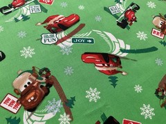 Cotton Fabric Winter Cars By Walt Disney Cotton Fabric 43” x 27”290