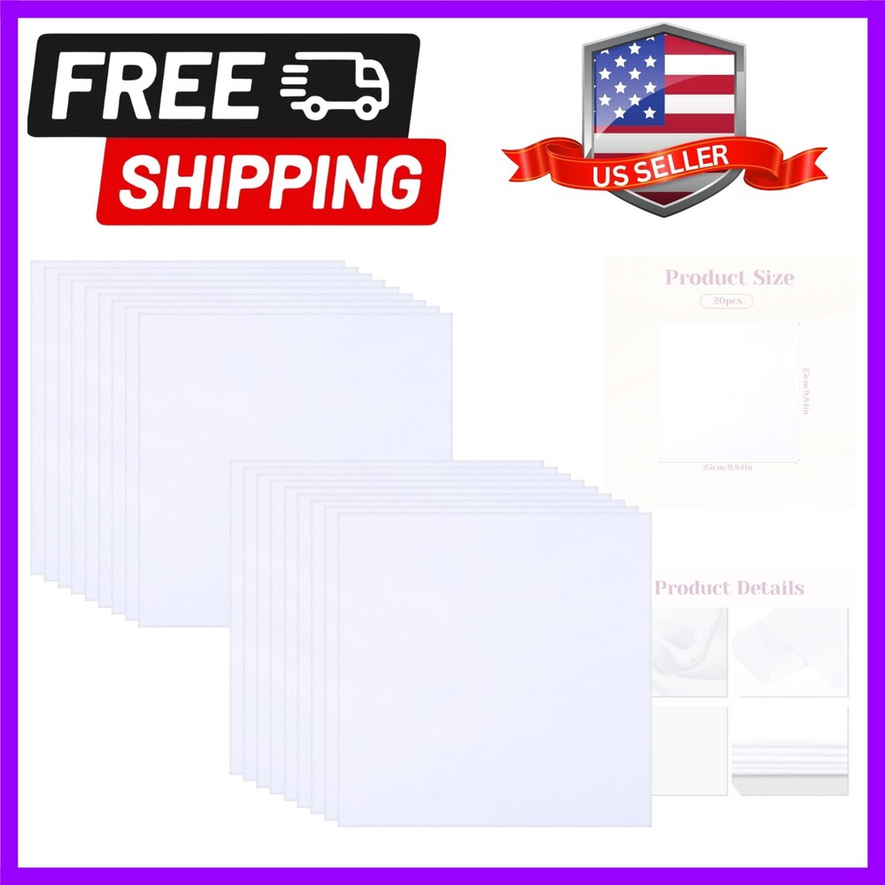 10×10 Inch White Cotton Fabric Squares – Ideal for Quilting & Making