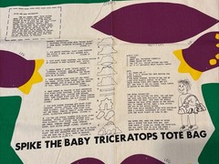 Vtg Cut N Sew Spike the Baby Triceratops Canvas Fabric Tote Bag Princess Fabrics