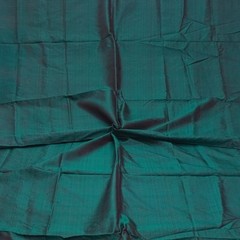 Vintage Green Dual Tone 100% Pure Silk Sari Remnant 4YD Craft Fabric Silk Scrap
