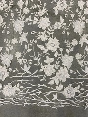 Nina IVORY Polyester 3D Floral Embroidery on Mesh Lace Fabric by the Yard – 100