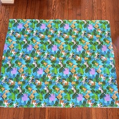 Cuddle Prints Flannel Fabric Safari Jungle Animals Zebra Hippo Giraffe 43” X 54”