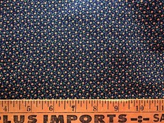 Cotton Quilt Fabric Floral Navy Blue Mini Print Cranston Print Works by 1/2 Yard
