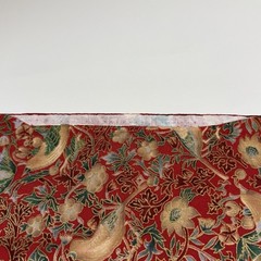Hoffman California Camelot Fabric Birds Flowers Gold Accents Red Green 2 Yd x 44