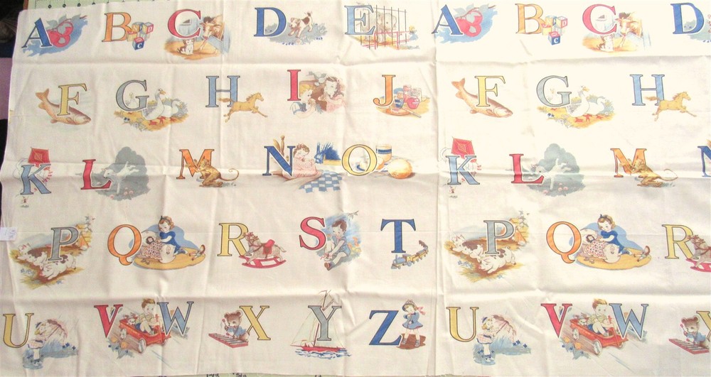 1 Double Panel “26 Letters” by MODA Home Craft Panel 24.5″ x 54″ RARE