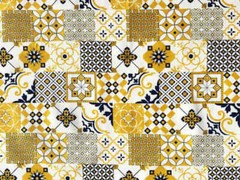 Fabrics by the meter and tablecloths | Tile motifs | Made in Italy | 100% Cotton