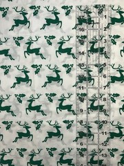 2 Yards Green Reindeer On White Cotton Quilting Fabric Joann Christmas Deer