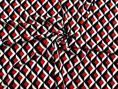 Liverpool Fabric-Red Black 3D Cubes-LVPR216-Sold by the Yard