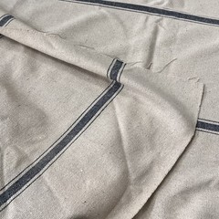 Grain Sack Fabric 56 x 105.5″ Grayish Tan With Black Stripes