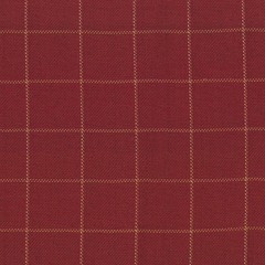 1.375 YDS MERLOT Red Check Block Cotton Drapery Pillow Cushion Upholstery Fabric