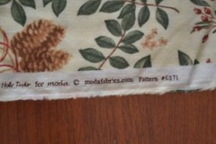 By 1/2 Yd, Red & Green Christmas Print on Cream Brushed-Cotton, Taylor/Moda,A905