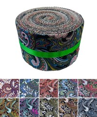 100% Cotton Jelly Roll Fabric Strips – Dark Paisley, 40PCS 2.5×44″ Precut Quilti