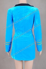 TOS Girls Duty Uniform Blue Dress For Star Trek Cosplay Costume Velvet
