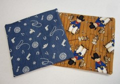 2 Pieces of Cowboy Fabric Flannel is 7/8 Yard Lightweight Denim is 3/4 Yard