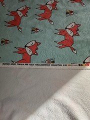 Fabric Minky Tokala Fox Aqua T60x33 Little Fox Winter Foxy Cotton Fabric