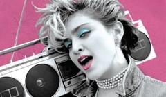 Handmade 80’s Pop Art Madonna w. Boombox 6×10 Cotton Fabric Block Craft Supplies