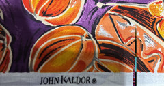 Vintage John Kaldor Fall Harvest Floral Purple & Orange Fabric 144″x44″ 4 Yards