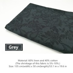 Jacquard Floral Fabric 40% Cotton and 60% Linen Cloth Ethnic Retro 135 50cm