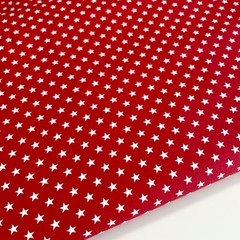 Vintage White Stars on Red Unbranded Cotton Fabric by the Half Yard 18″ x 45″
